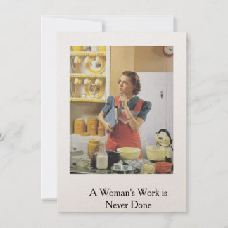 Retrokort..En kvinnas arbete har aldrig utförts