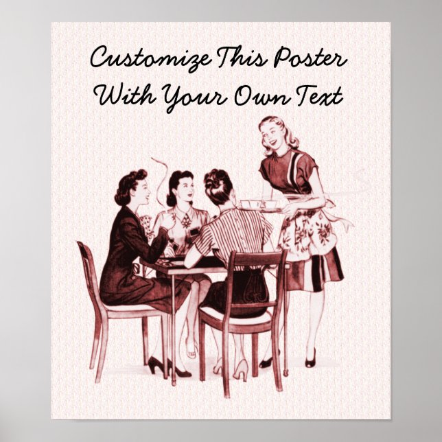 Retrokort och kaffe poster (Framsidan)