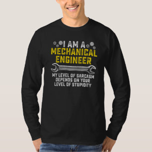 Retromekanisk Ingenjör-nivå för Sarcasm-motor T Shirt