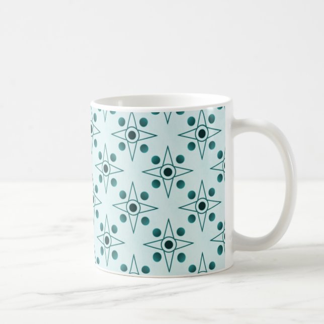 Retrometriskt Mugg, Teal Kaffemugg (Höger)