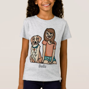Retrominimalistisk vänskap av hund och barn t shirt