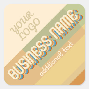 Retromodern Namn med geometriska former och Färg Fyrkantigt Klistermärke