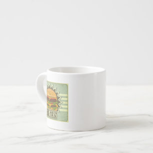 Retroomslag för snabbmatsmeny espressomugg