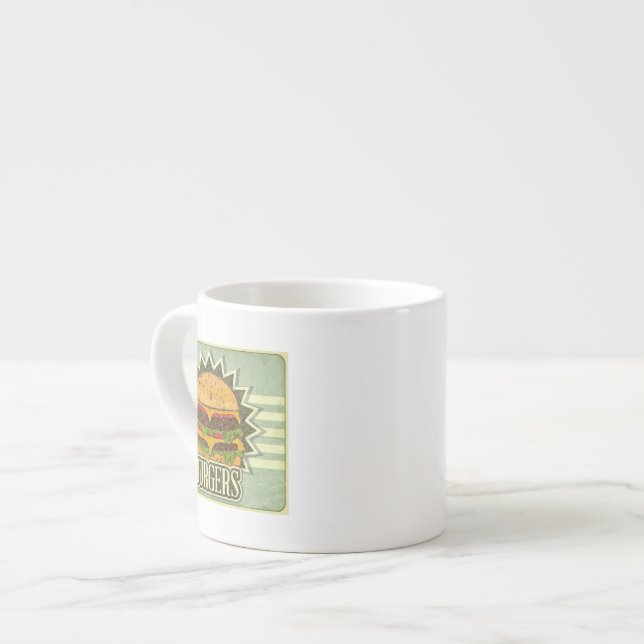 Retroomslag för snabbmatsmeny espressomugg (Framsida vänster)