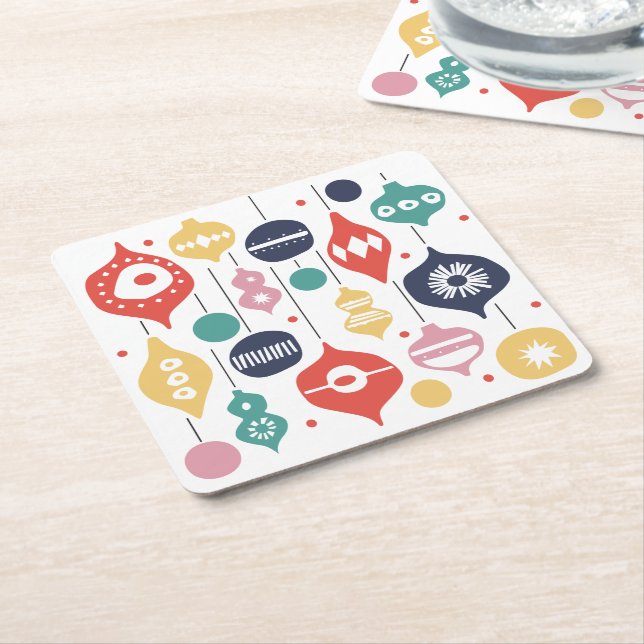 Retroordnament Underlägg Papper Kvadrat (Vinklad)