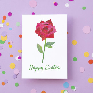 Retrop Vår Ro Blommigt Traditional Påsk Helgkort