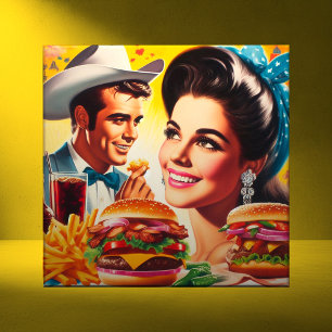 Retropar fast food-par kakelplatta