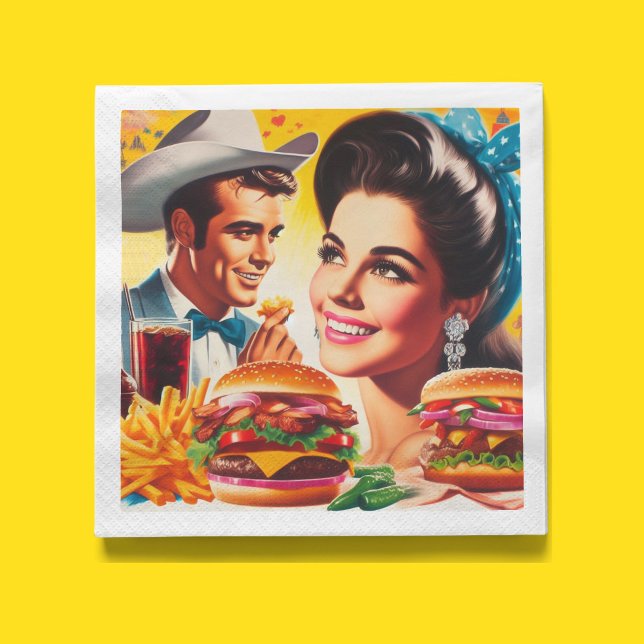Retropar fast food-par pappersservett (Skapare uppladdad)