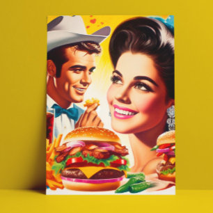 Retropar fast food-par vykort