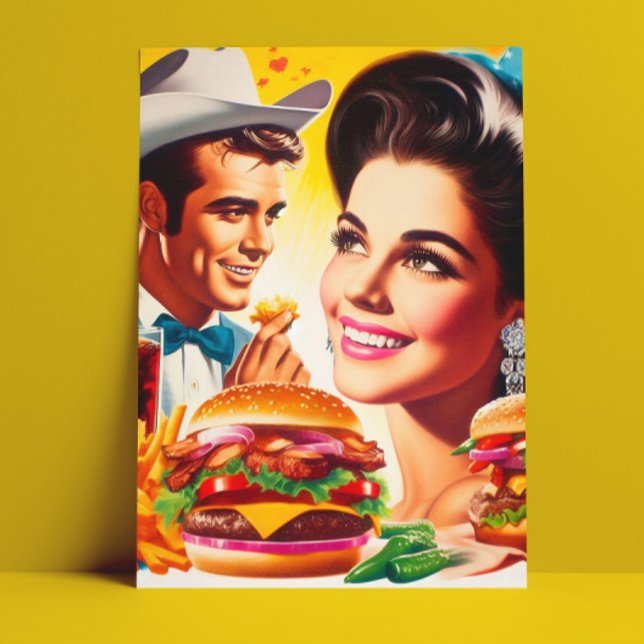 Retropar fast food-par vykort (Skapare uppladdad)
