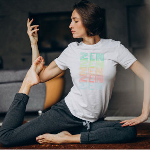 retropastel ZEN Färggradient Yoga T Shirt