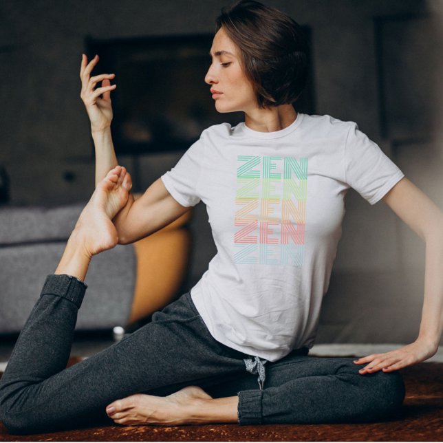 retropastel ZEN Färggradient Yoga T Shirt (Skapare uppladdad)