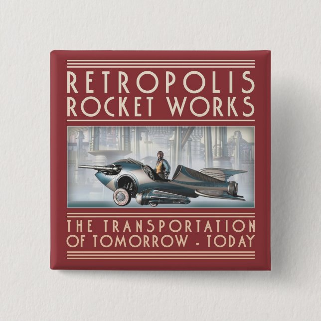 Retropolis raketarbeten kvadrerar knäppas knapp (Framsida)
