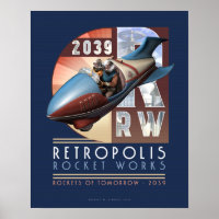 Retropolis Rocket Works poster (16 x 20 tum)