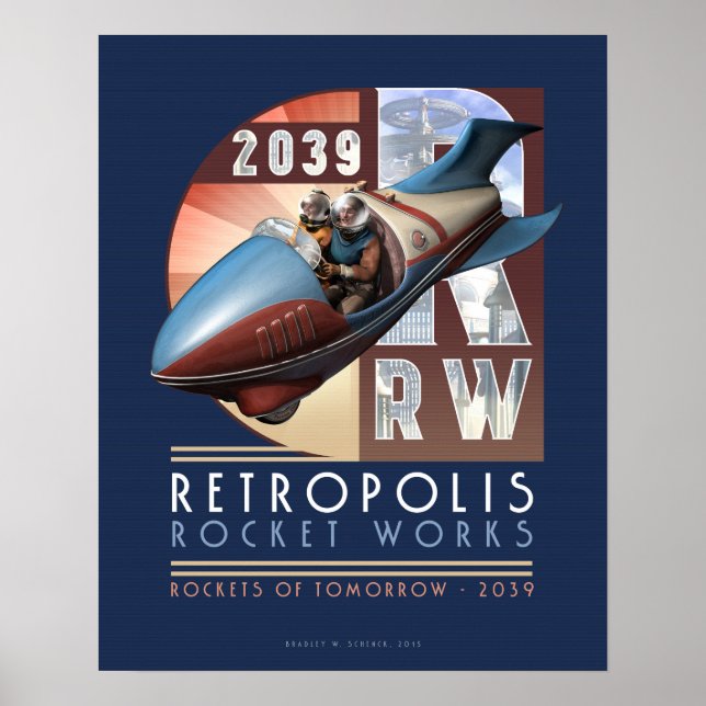 Retropolis Rocket Works poster (16 x 20 tum) (Framsidan)