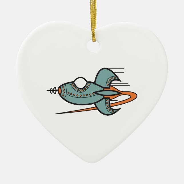 retroraketer julgransprydnad keramik (Framsidan)