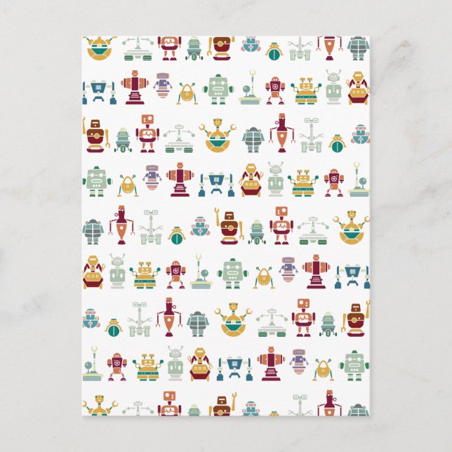 Retrorobot-vykort Vykort (Framsida)