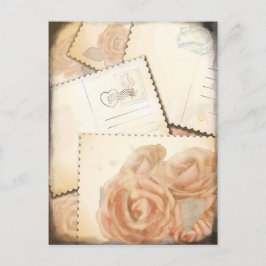 Retroromantisk bakgrund, vykort