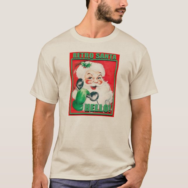 RetroSantaHello-MensHanesNanoTee T-shirt (Framsida)