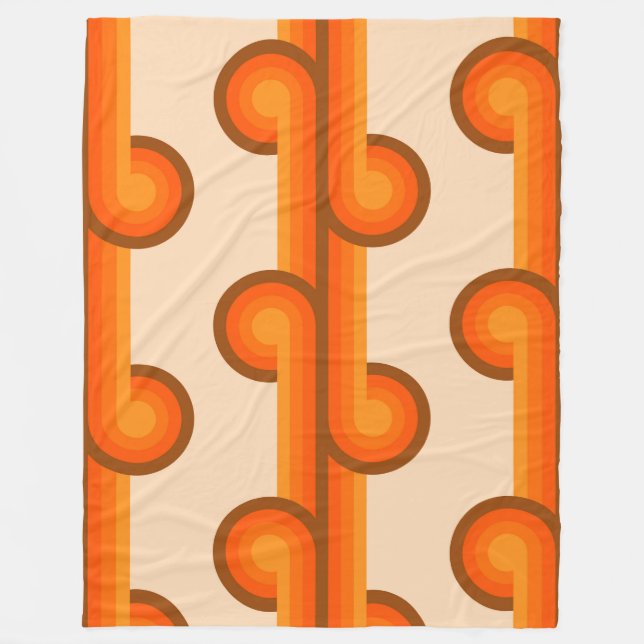 Retrosolida geometriska former mönster 1 fleecefilt (Framsidan)