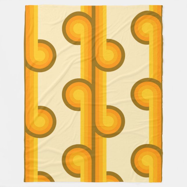 Retrosolida geometriska former mönster 2 fleecefilt (Framsidan)