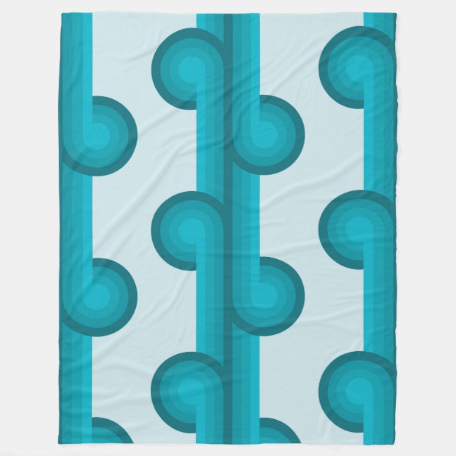 Retrosolida geometriska former mönster 4 fleecefilt (Framsidan)