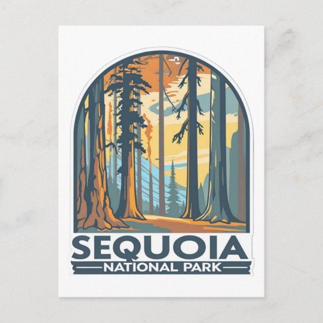 retrospektiva Sequoia National Park jätte Sequoia- Vykort (Framsida)