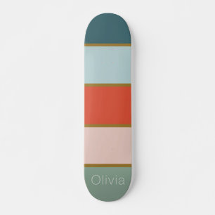 Retrostrimlad Mini Skateboard Bräda 18,5 Cm