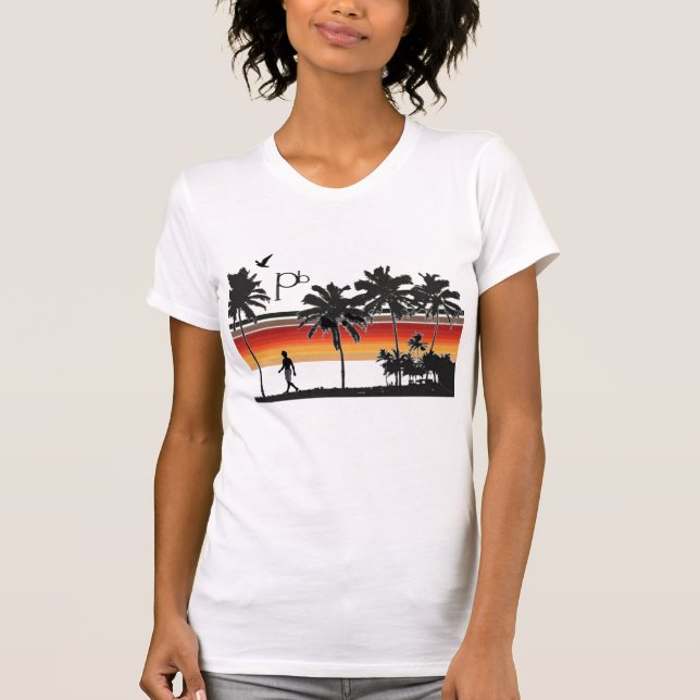 RetroSunsetBeach Tee Shirt (Framsida)