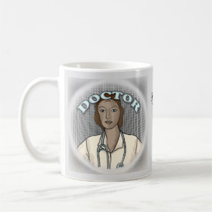 Retrosvart hona doktor kaffemugg
