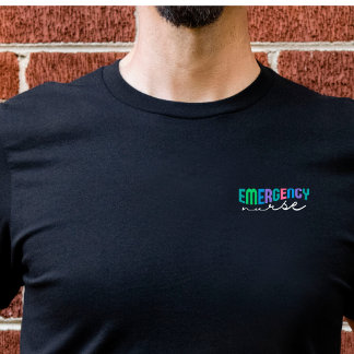 Retrotext Vågigt Akutet Manligt sjuksköterska T-Sh T Shirt