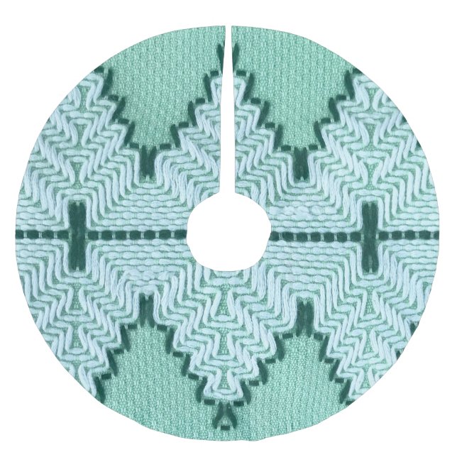 Retrotextilgarnskoppling, grafisk puls. julgransmatta borstad polyester (Framsidan)