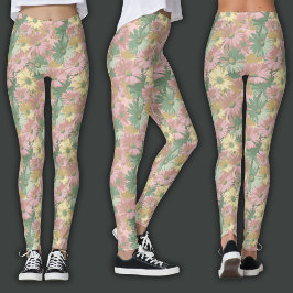 Retrotryck | Akvarellblomma Leggings