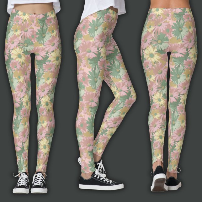 Retrotryck | Akvarellblomma Leggings (Skapare uppladdad)