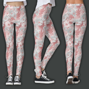 Retrotryck Akvarellblomma Leggings