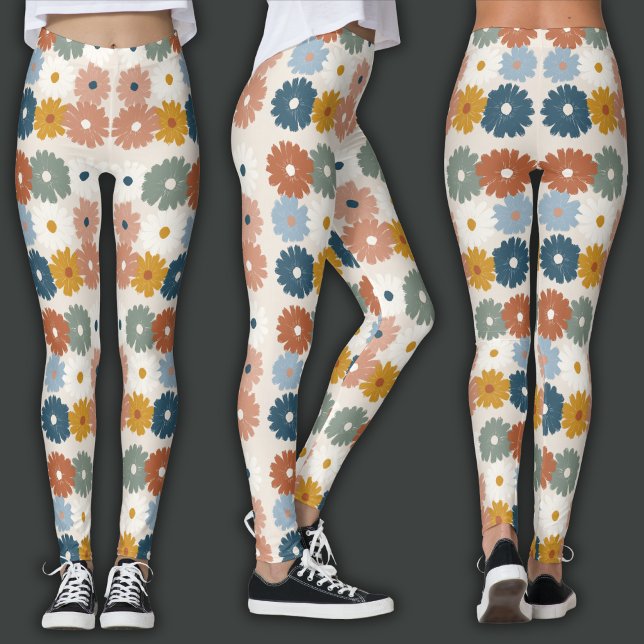 Retrotryck | Pastell Flerblommig Leggings (Skapare uppladdad)