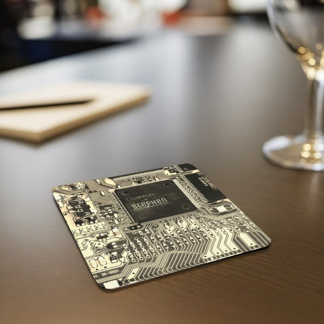 Retrotryckt kretskort Geek Electronic PCB Underlägg Papper Kvadrat (Skapare uppladdad)