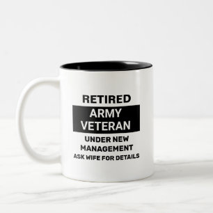 Retrött armé Veteran Funny Pension Två-Tonad Mugg