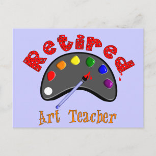 Retrött Art Teacher 3D Embossed Stil Pallet Vykort