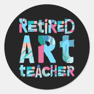 Retrött Art Teacher Runt Klistermärke