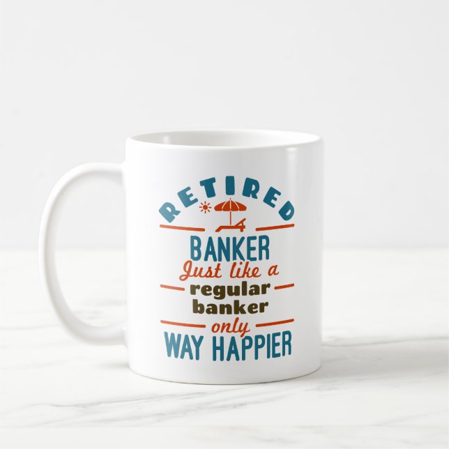 Retrött Banker Banking Pension Happier Kaffemugg (Vänster)