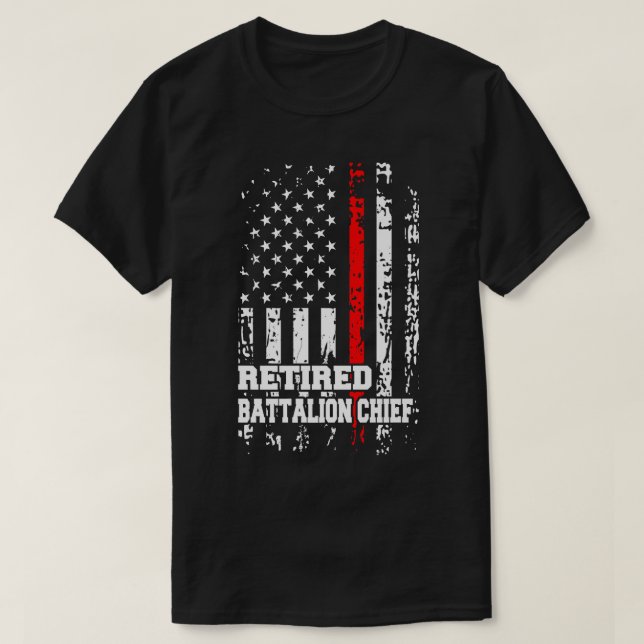 Retrött Battalion Chief Shirt Firefighter Retireme T (Design framsida)
