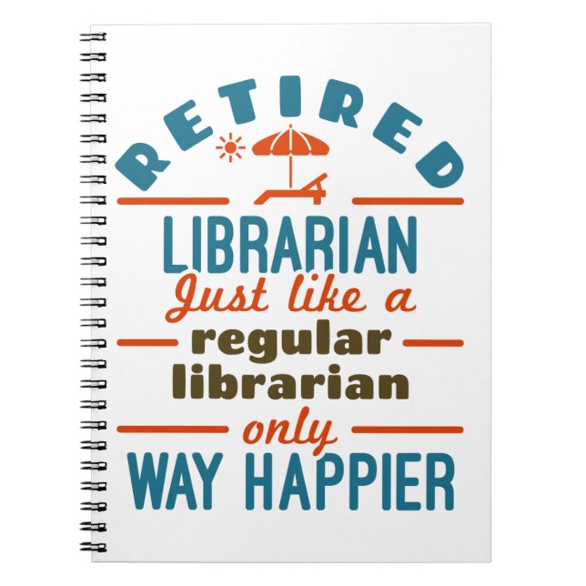 Retrött bibliotekarie Funny Pension Happier Anteckningsbok (Framsidan)