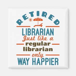 Retrött bibliotekarie Funny Pension Happier Magnet