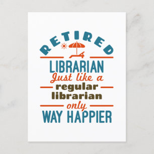 Retrött bibliotekarie Funny Pension Happier Vykort