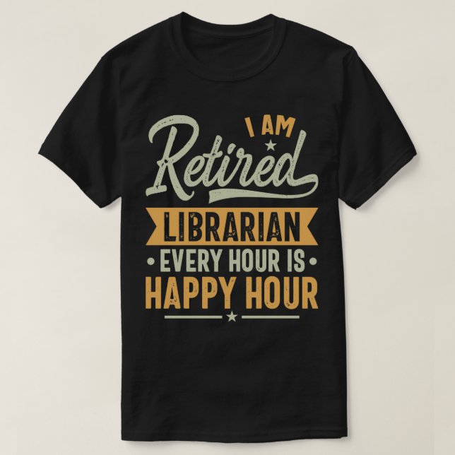 Retrött bibliotekarie Gift Ideas Librarian Retrött T Shirt (Design framsida)