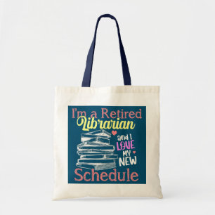 Retrött bibliotekarie Pension Gift Bok Tygkasse