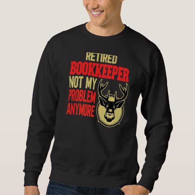 Retrött Bookkeeper Hjort Hunting Lång Ärmad Tröja (Framsida)