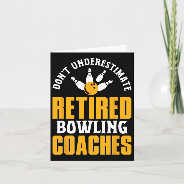 Retrött Bowling Coach som säger Pension Roligt Spo Kort (Framsida)