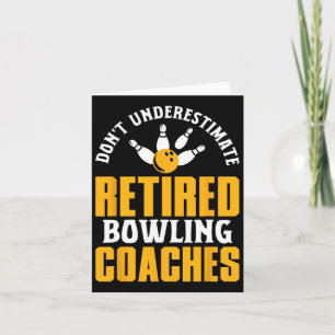 Retrött Bowling Coach som säger Pension Roligt Spo Kort